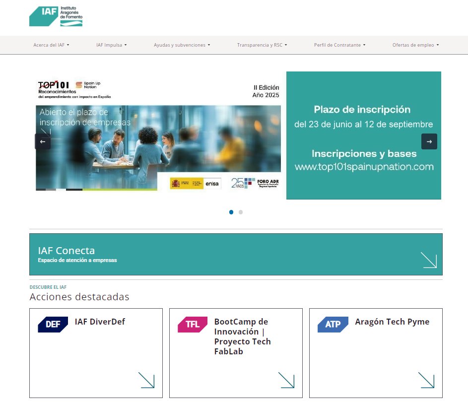 🌐 ¡Estrenamos nueva web!

En iaf.es encontrarás toda la información sobre ayudas, formación, innovación y desarrollo empresarial en #Aragón, con una navegación más sencilla y actualizada.

👩‍💻 ¡Descúbrela! 👇
iaf.es