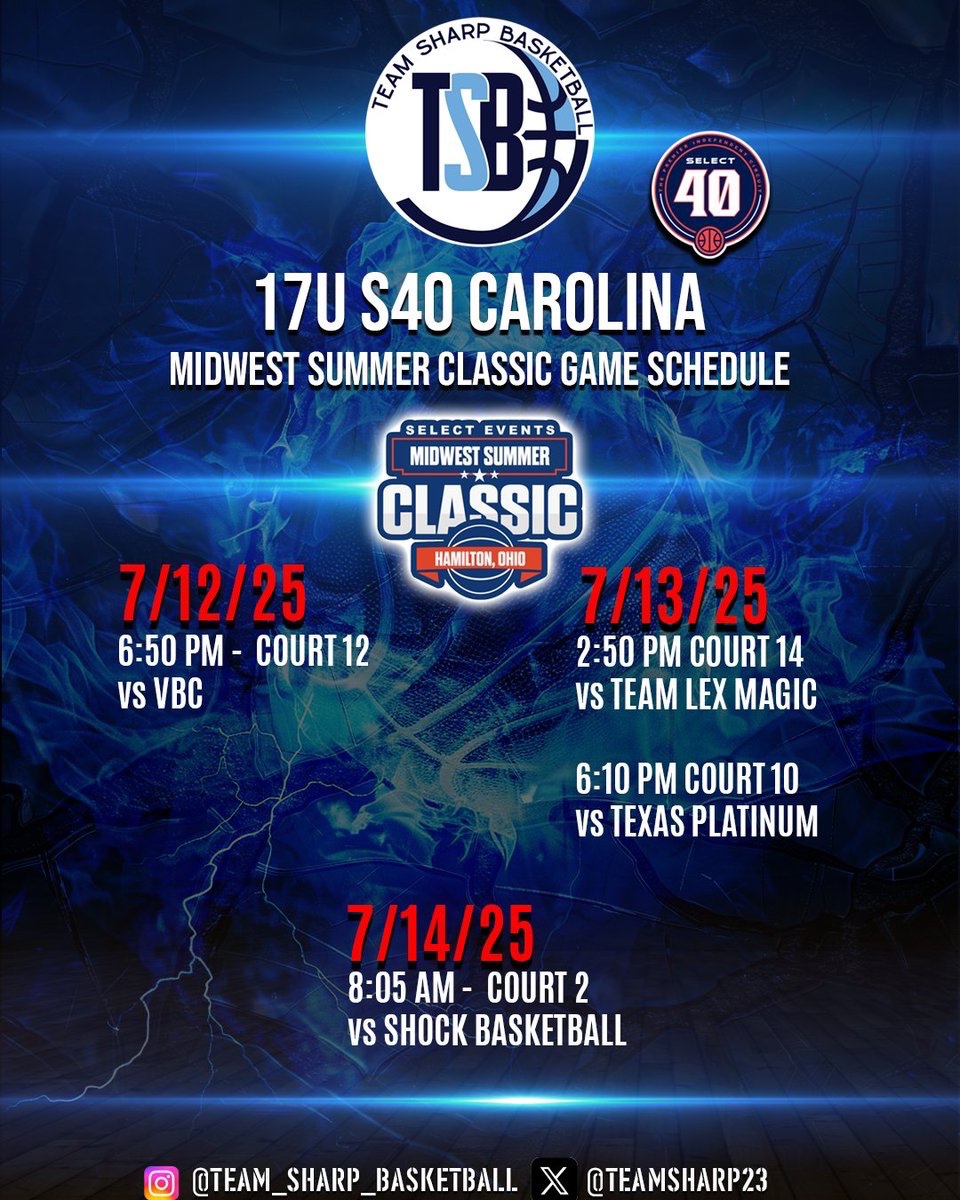 Ava_Frith2026's tweet image. Ohio here we come! Three tournaments left. Here’s our schedule for the first two below- come check us out! @TeamSharp23 @emb_nj @Cadets_Rising @CoachYoungNJ @EJayArrow @SelectEventsBB