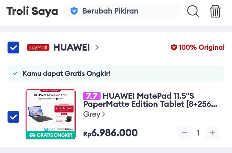 <a href="/LazadaID/">Lazada</a> Ngincer bngt Huawei matepad 11,5" ini, buat gantiin kinerja matepad 10 sy yg rusak. Andalan buat kerja, pro buat multitasking jg sangat efisien. <a href="/LazadaID/">Lazada</a>

<a href="/nas_sikin10/">Nas Sikin</a> <a href="/lianzogm/">Lianzo Xaviesta</a> <a href="/MujionoTwt/">Mujiono</a>
#Lazada77SaleID #LazadaGiveaway #LazadaID

Wish luck                         Wishlist