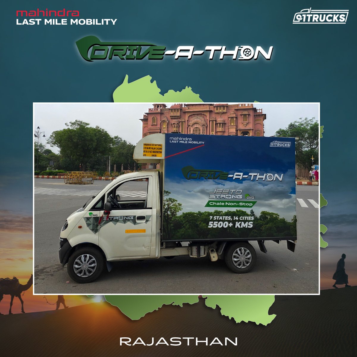 MahindraLMM's tweet photo. From Delhi’s fast lanes to Jaipur’s royal charm - Jeeto Strong rides on, adding colour to every kilometer.

Where pink palaces glow and tradition greets at every turn, the Pink City welcomes the Drive-A-Thon.

280+ km down, next stop: Ajmer!

#Mahindra #JeetoStrongCNG #DriveAThon https://t.co/RtfDDzN71w
