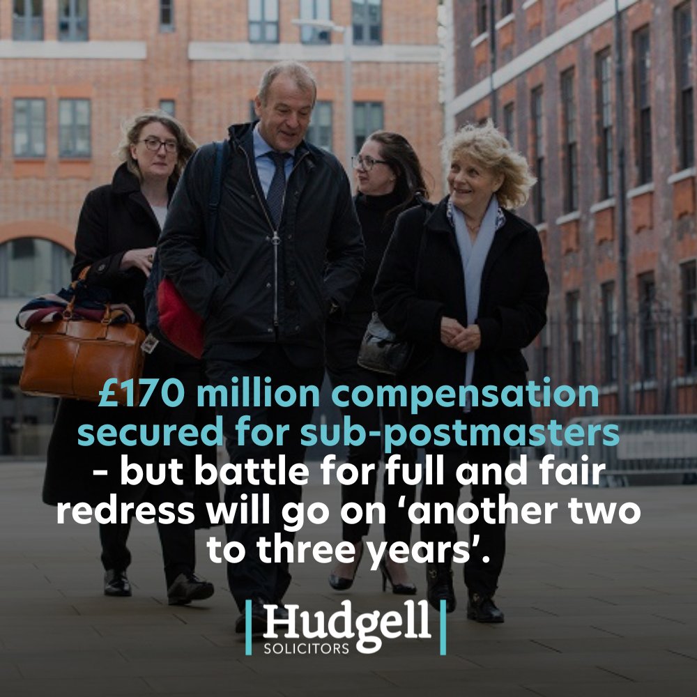 Hudgell Solicitors (@hudgellsol) on Twitter photo Hudgell Solicitors has now secured more than £170 million in compensation for victims of the Post Office Horizon scandal.
However, as the first findings of the Public Inquiry are set to be revealed, solicitor <a href="/NeilHudgell/">Neil Hudgell</a> says he expects the fight to ensure full and fair redress Hudgell Solicitors has now secured more than £170 million in compensation for victims of the Post Office Horizon scandal.
However, as the first findings of the Public Inquiry are set to be revealed, solicitor <a href="/NeilHudgell/">Neil Hudgell</a> says he expects the fight to ensure full and fair redress
