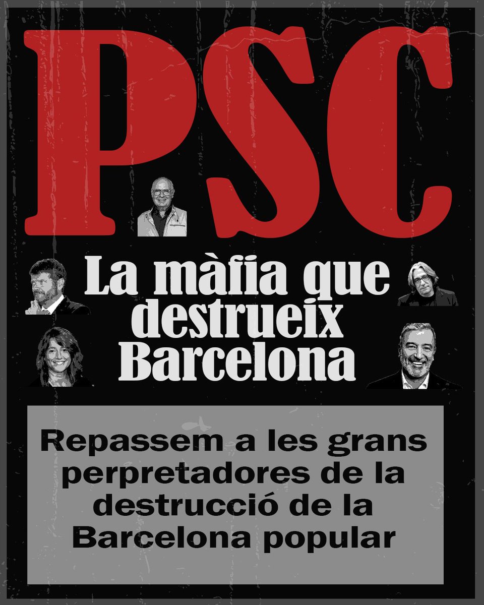 🎭 Qui destrossa Barcelona té noms i cognoms, alguns són vells coneguts i altres prou famosos, però sempre està bé recordar el seu currículum fraudulent i ple de barbaritats, polítics professionals, del furt i l’estafa!