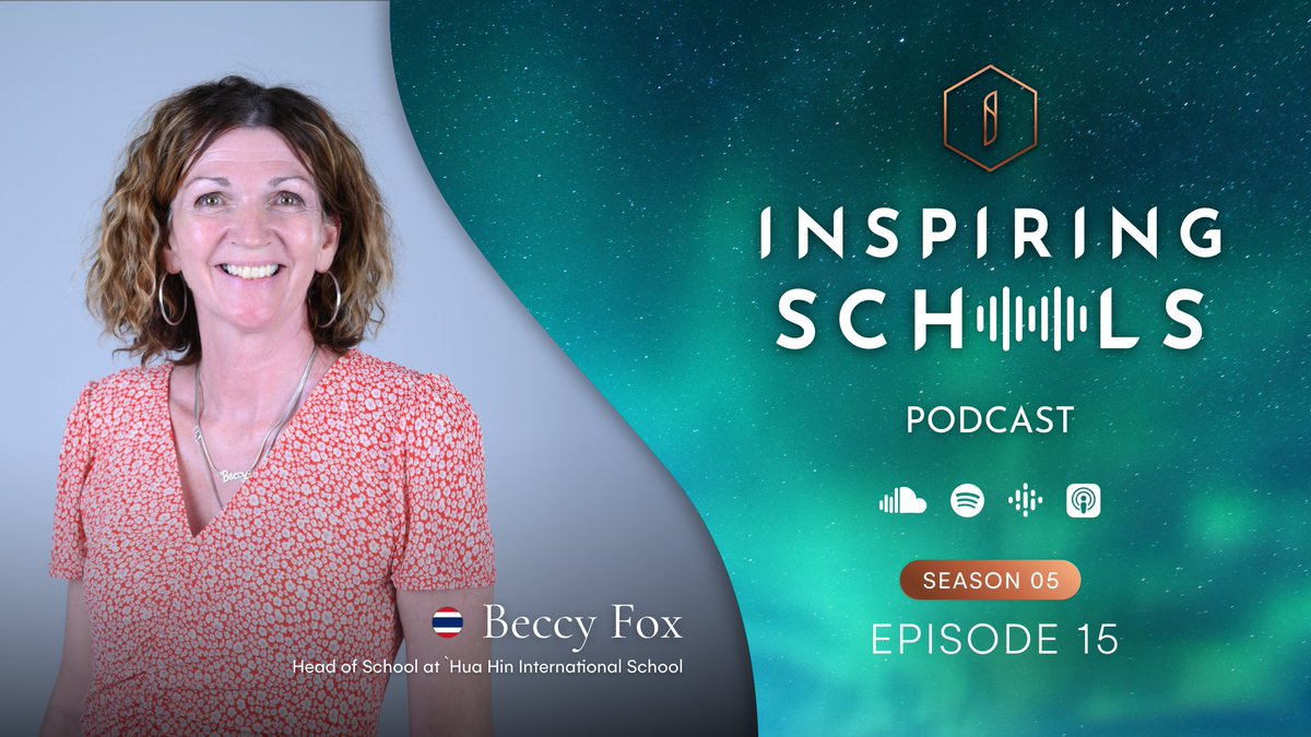 SimonNoakes's tweet image. I am delighted to announce our guest for S5E15 of our #InspiringSchoolsPodcast ~ Beccy Fox @BaliBeccy, Head of School at @huahinschool. 

Tune in tomorrow afternoon across Spotify, iTunes, Google &amp;amp; Soundcloud.✨