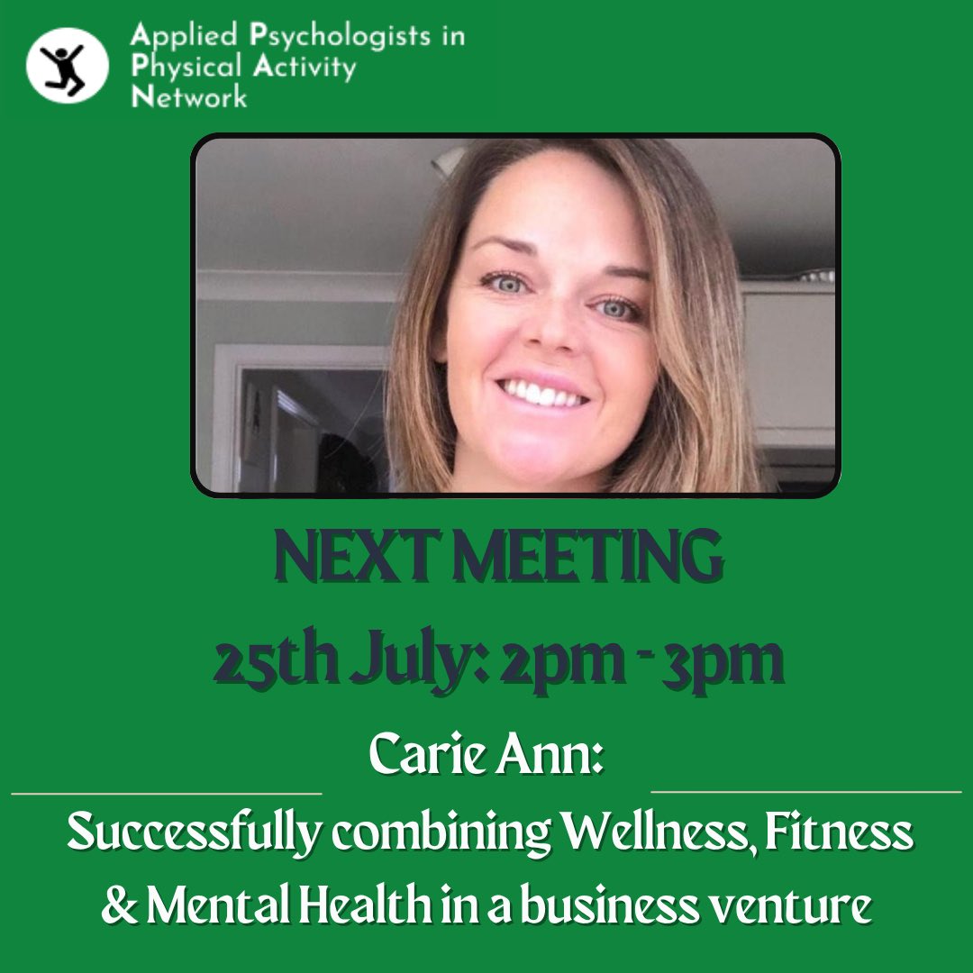 Applied Psychologists in Physical Activity Network tweet media