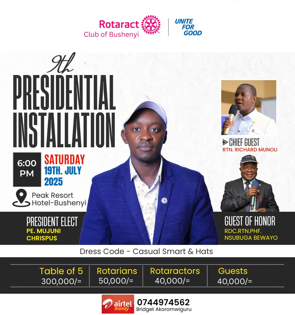 Mark your calendars,  11 days to go for this special event and peace transition of power from President <a href="/NatwijukaBronia/">Natwijuka Bronia</a> to President Elect <a href="/chriszacmujuni/">mujuni chris</a> on Saturday 19th July 2025 at Peak hotel Bushenyi.
Please invite and come all with a friend, see you🥰🫡👏