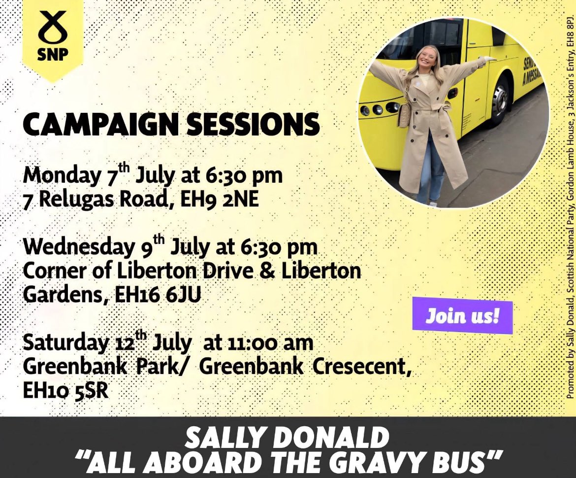 Any volunteers for campaigning tomorrow please let me know xx 

Sally deserves to be an MSP! 

Sally is a Future First Minister of an Independent Scotland 🏴󠁧󠁢󠁳󠁣󠁴󠁿 

#SNP
#DeliveringForScotland