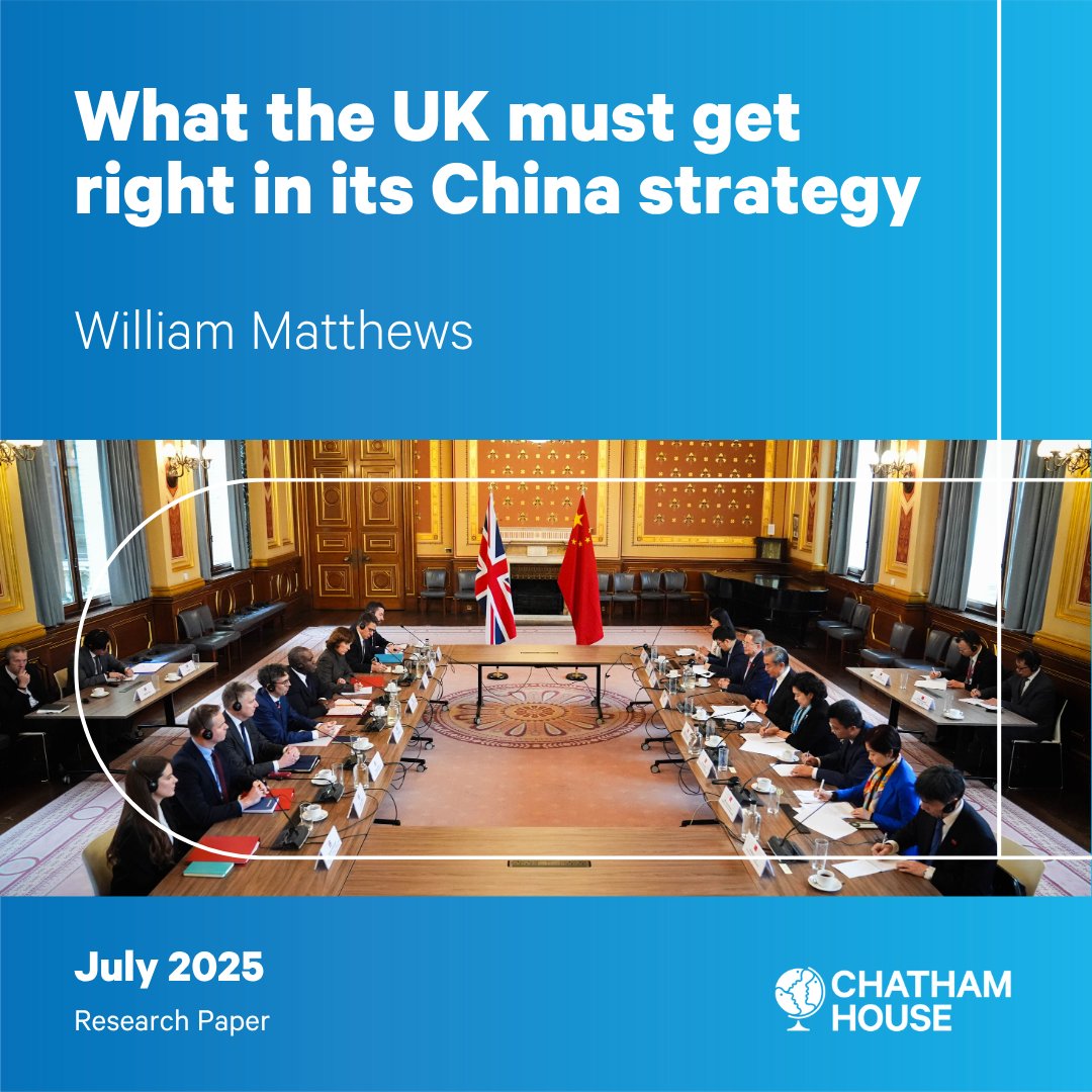 Chatham House Asia-Pacific (@chasiapacific) on Twitter photo The close UK–US alignment that has been the norm for the past eight decades is now less consistently in the UK’s interests in a world of heightened US–China competition, writes <a href="/WMatthewsChina/">William Matthews</a> for <a href="/ChathamHouse/">Chatham House</a>.
🔗chathamhouse.org/2025/07/what-u… The close UK–US alignment that has been the norm for the past eight decades is now less consistently in the UK’s interests in a world of heightened US–China competition, writes <a href="/WMatthewsChina/">William Matthews</a> for <a href="/ChathamHouse/">Chatham House</a>.
🔗chathamhouse.org/2025/07/what-u…
