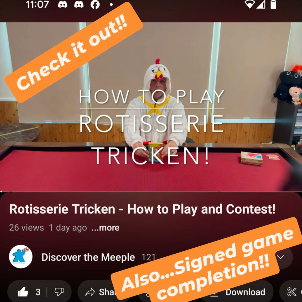 🐔『ロティサリートリッケン』まもなくKickstarterで登場！

3人用・18枚のスパイシーなトリテ！ビッドして、トリックを取り、残り物は回避！最下位は次の味（ハーブ、ガーリック等）を選択🌿🧄🍗

🎥 ルール&amp;プレゼント：youtu.be/nx6BlATBXVA
📖 BGG：boardgamegeek.com/boardgame/4431…