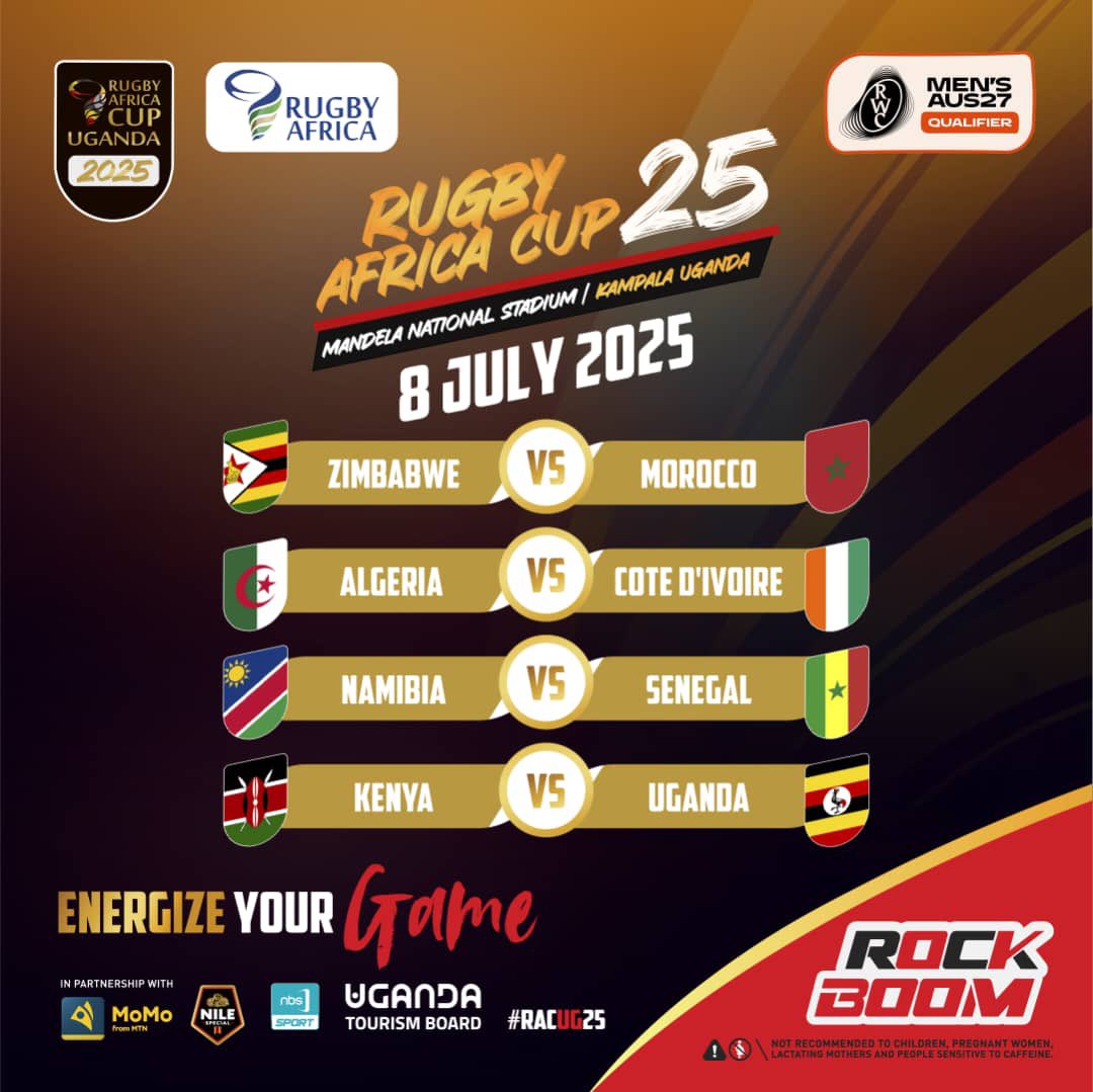 Today’s game lineup features one completed game and another ongoing. Are you prepared for the next two? You better be! 

Don't forget to grab a <a href="/RockBoom_UG/">Rockboom</a> to energize your game day! 

#RACUG25 #EnergizeYourGame #RockboomRugby