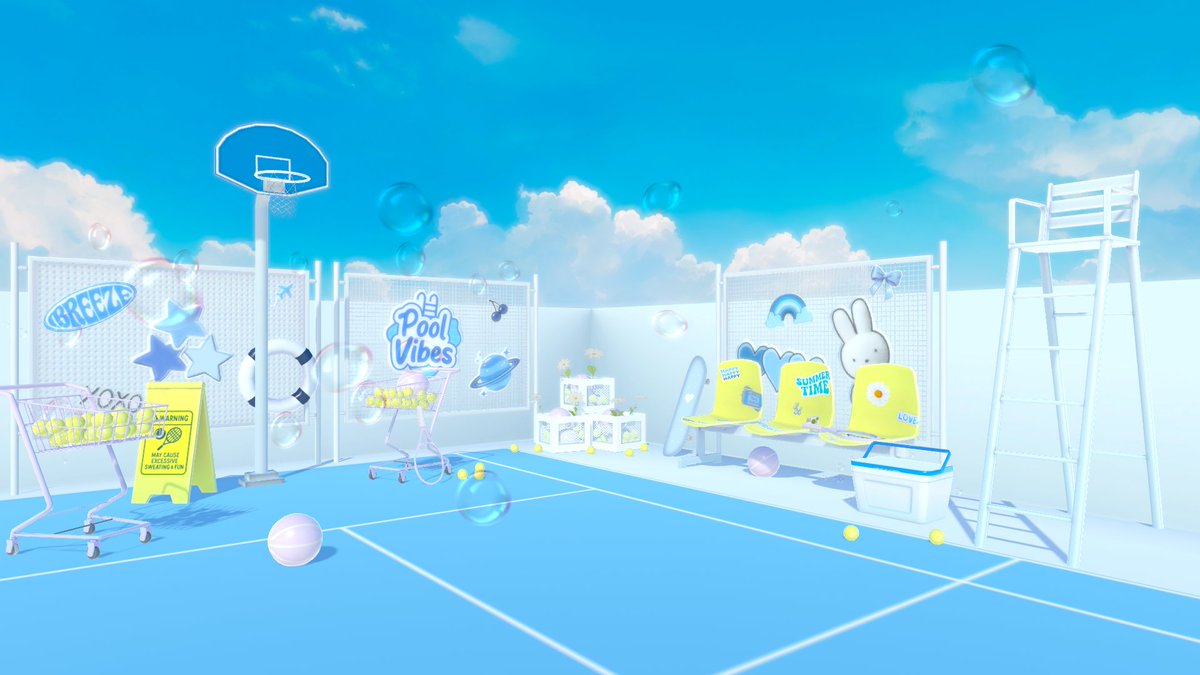 🎾루프탑 테니스장 VRChat 맵을 제작해보았습니다🎾

청량한 여름 느낌을 담았습니다!!!
뮤비/챌린지/포토스팟으로 활용하실 수 있을 것 같아요!📸

📌
RT + 팔로우 해주신 분들께는 DM 주시면 맵 링크 보내드립니다!
유니티 파일은 소정의 금액으로 판매 중이며, 구매 원하시는 분은 DM 주세요!