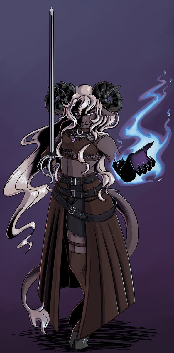 I'm  so proud of how this turned out with the fire and everything!
Say hello to Zephyr, one of the dnd characters  in a campaign im playing. He entrusted me with designing his character! Thank you @saphiellefox.bsky.social 

#Furry #furryart #furryartist #artist #digitalart