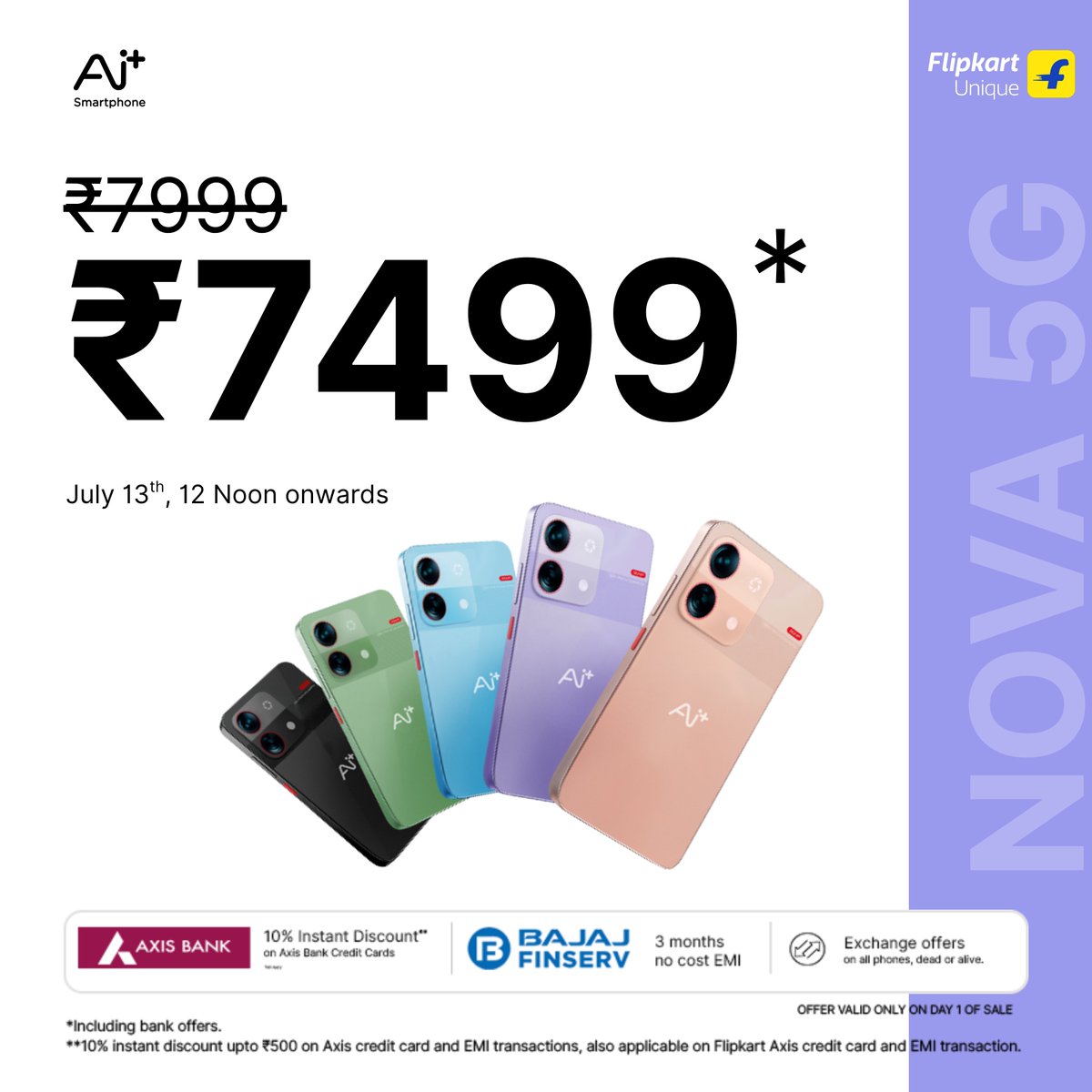 Ai+ (@aiplus_official) on Twitter photo Ai+ Smartphone is officially live, and the Flash Saleโs about to drop!โก๐ฑ
Get:
๐น Pulse @ โน4,499.
๐น Nova 5G @ โน7,499.
๐๏ธ July 12โ13 | โฐ 12 PM onwards.
Only on <a href="/Flipkart/">Flipkart</a>.
#AiPlusSmartphone #Pulse #Nova5G #SmartphoneDrop #BuiltForYou #BuiltForIndia
<a href="/NxtQuantumOS/">NxtQuantum OS</a> Ai+ Smartphone is officially live, and the Flash Saleโs about to drop!โก๐ฑ
Get:
๐น Pulse @ โน4,499.
๐น Nova 5G @ โน7,499.
๐๏ธ July 12โ13 | โฐ 12 PM onwards.
Only on <a href="/Flipkart/">Flipkart</a>.
#AiPlusSmartphone #Pulse #Nova5G #SmartphoneDrop #BuiltForYou #BuiltForIndia
<a href="/NxtQuantumOS/">NxtQuantum OS</a>