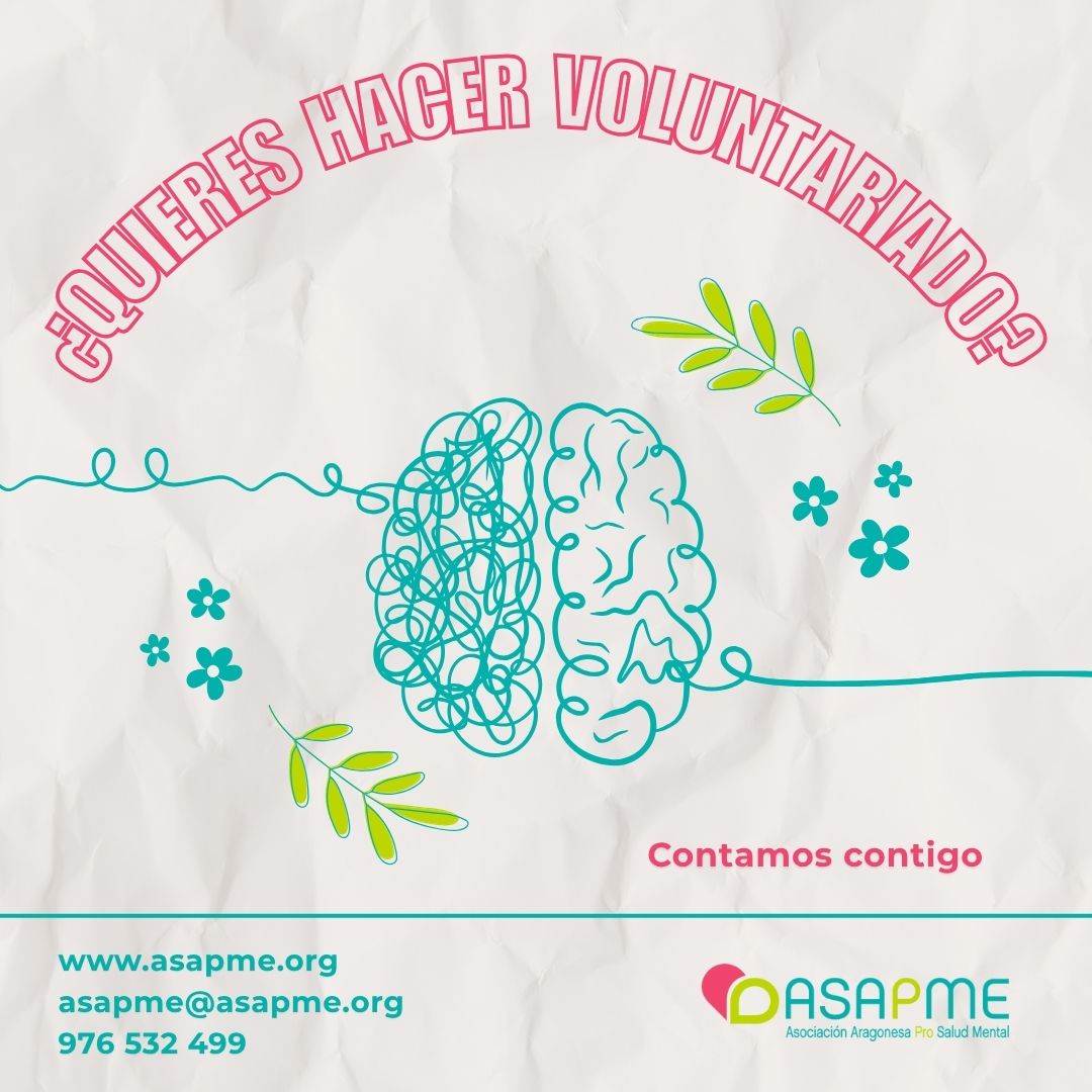 ASAPME Aragón (@asapme) on Twitter photo ¿Quieres ser parte del cambio? ✨ Únete a nuestra asociación y sé voluntario/a para apoyar a personas con trastorno mental grave y sus familias. Tu tiempo marca la diferencia. ¡Súmate! 💖
📞 976532499📧 asapme@asapme.org 🔗 asapme.org
#Voluntariado #SaludMental ¿Quieres ser parte del cambio? ✨ Únete a nuestra asociación y sé voluntario/a para apoyar a personas con trastorno mental grave y sus familias. Tu tiempo marca la diferencia. ¡Súmate! 💖
📞 976532499📧 asapme@asapme.org 🔗 asapme.org
#Voluntariado #SaludMental