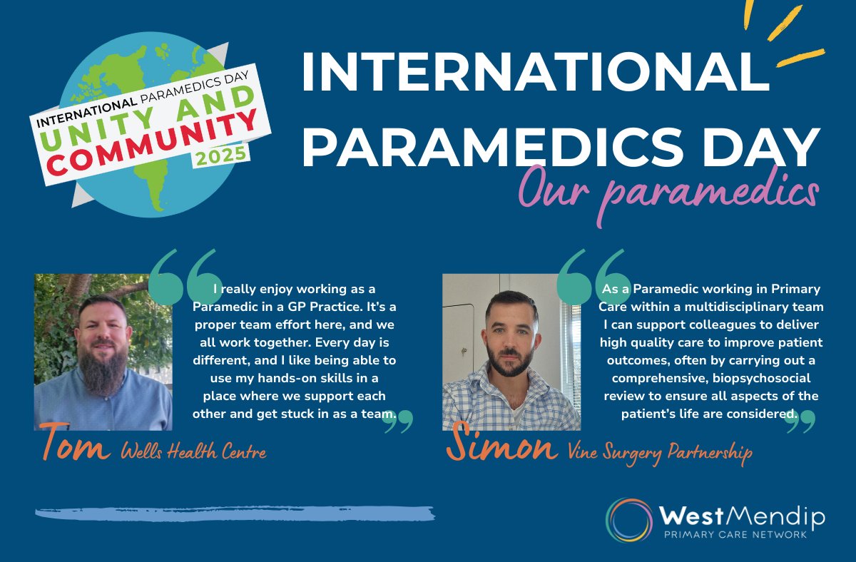 West Mendip Primary Care Network (@westmendippcn) on Twitter photo Big thanks to our brilliant #paramedics this #InternationalParamedicsDay, their work within our community makes a real difference every day.
#UnityAndCommunity #IPD2025 #Paramedic #PrimaryCare <a href="/ParamedicsDay/">Paramedics Day</a> Big thanks to our brilliant #paramedics this #InternationalParamedicsDay, their work within our community makes a real difference every day.
#UnityAndCommunity #IPD2025 #Paramedic #PrimaryCare <a href="/ParamedicsDay/">Paramedics Day</a>