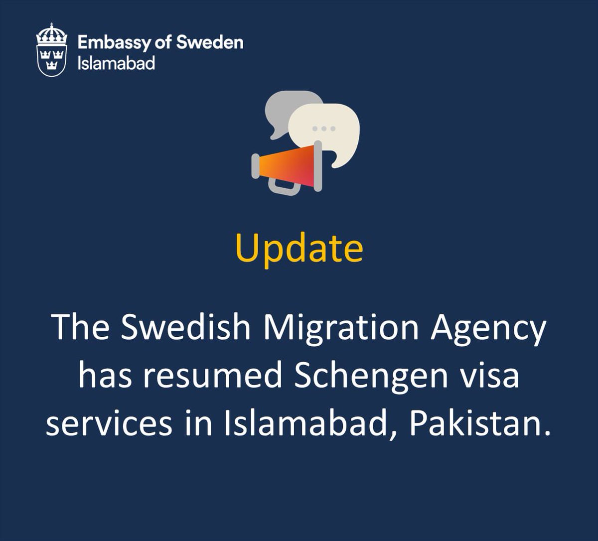 Sweden in Pakistan (@swedeninpk) on Twitter photo 📢 📢 If you want to apply for a Schengen visa in Pakistan, please find more information here:
ℹ️ Schengen visa info: migrationsverket.se/nyheter/news-a…
🌍 General info: migrationsverket.se/en/you-want-to…
📅 Book an appointment: visa.vfsglobal.com/pak/en/can/att…
<a href="/Migrationsverk/">Migrationsverket</a> 📢 📢 If you want to apply for a Schengen visa in Pakistan, please find more information here:
ℹ️ Schengen visa info: migrationsverket.se/nyheter/news-a…
🌍 General info: migrationsverket.se/en/you-want-to…
📅 Book an appointment: visa.vfsglobal.com/pak/en/can/att…
<a href="/Migrationsverk/">Migrationsverket</a>