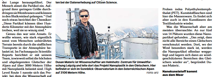 Our #nanoplastics in Alpine glaciers project, HLR (now affiliated with <a href="/GAPS_2024/">GAPS_2024</a>), has been featured in a German newspaper. 

saechsische.de/wissen/regiona…