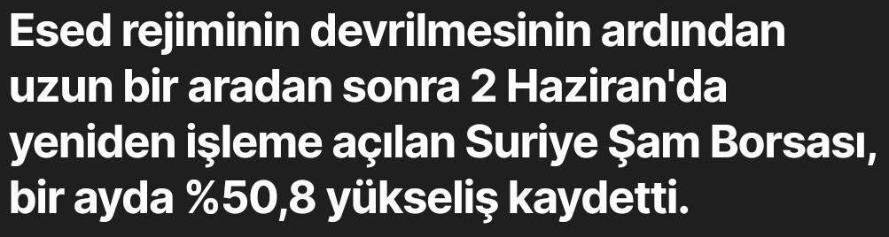 Ne yapalım Suriye borsasındamı işlem yapalım

#bist100 #xu100 #borsa #ekonomi