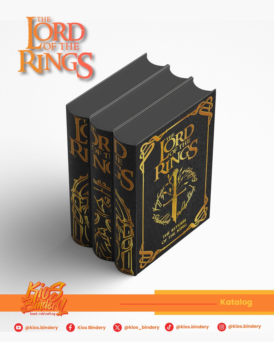 kios_bindery's tweet photo. #katalogbindery
๐น THE LORD OF THE RINGS ๐น
"Not all those who wander are lost." - Bilbo Baggins
Tentang perjuangan dan pengembaraan, The Lord of The Rings layak menjadi novel fantasi terlaris sepanjang masa. ๐
Perpaduan warna hitam dan emas, gimana menurut Bind Friends? ๐ https://t.co/kUXd2fX4pK