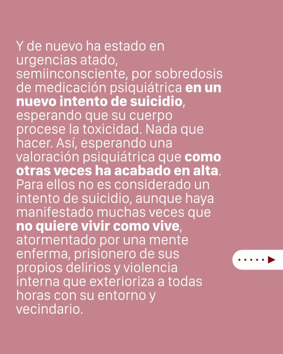 afatrac's tweet image. 📣 "Mi hijo se está matando a trozos"
🚷 No poden ser ingressats, no hi ha recursos per contenir-los.
😔 Una mare explica el dolor de veure com el seu fill es destrueix.
👉 Llegeix la carta sencera a: shorturl.at/1ioNl
#SalutMental #AltaComplexitat #DretsHumans