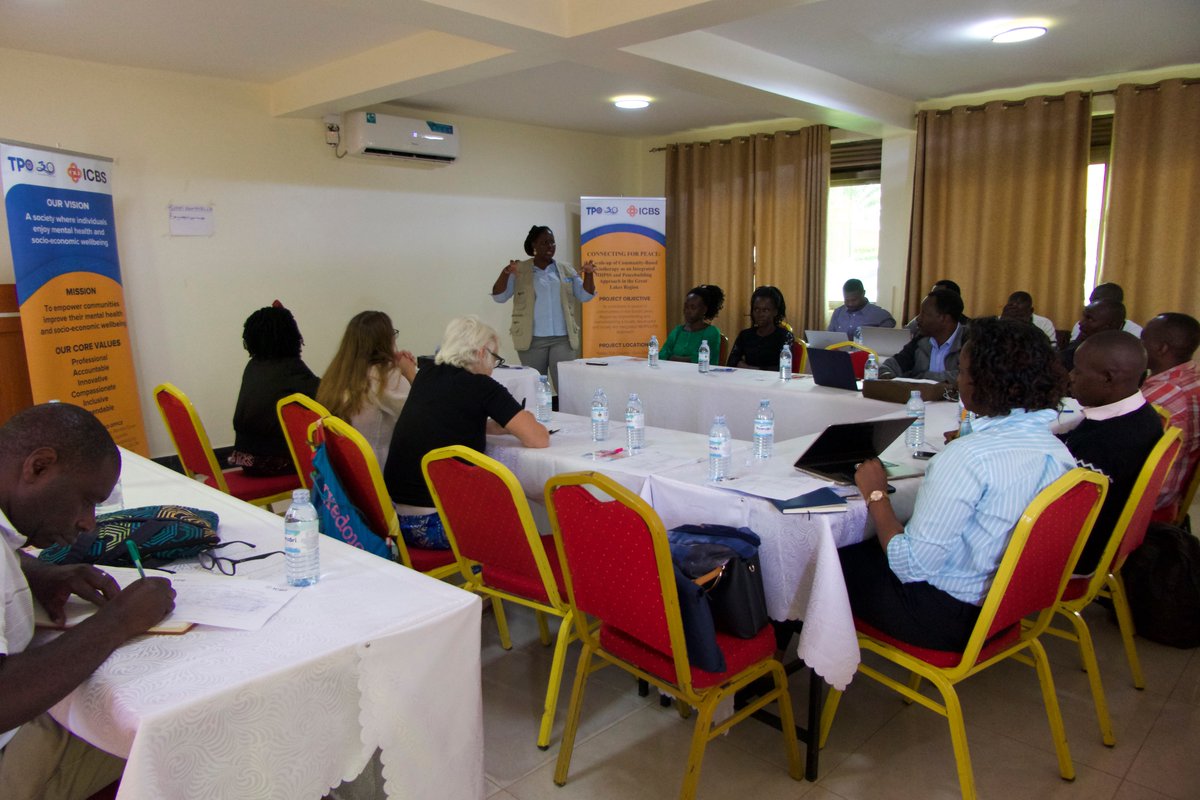 CBS__Rwanda's tweet photo. Day 2 of the visit kicked off with an interactive session between @TpoUg  field team, HAF-Uganda, sociotherapy facilitators and Patiko subcounty officials, focusing on achievements, lessons learned, challenges and opportunities of #CONNECTforPeace project. https://t.co/bunUxrS8mi