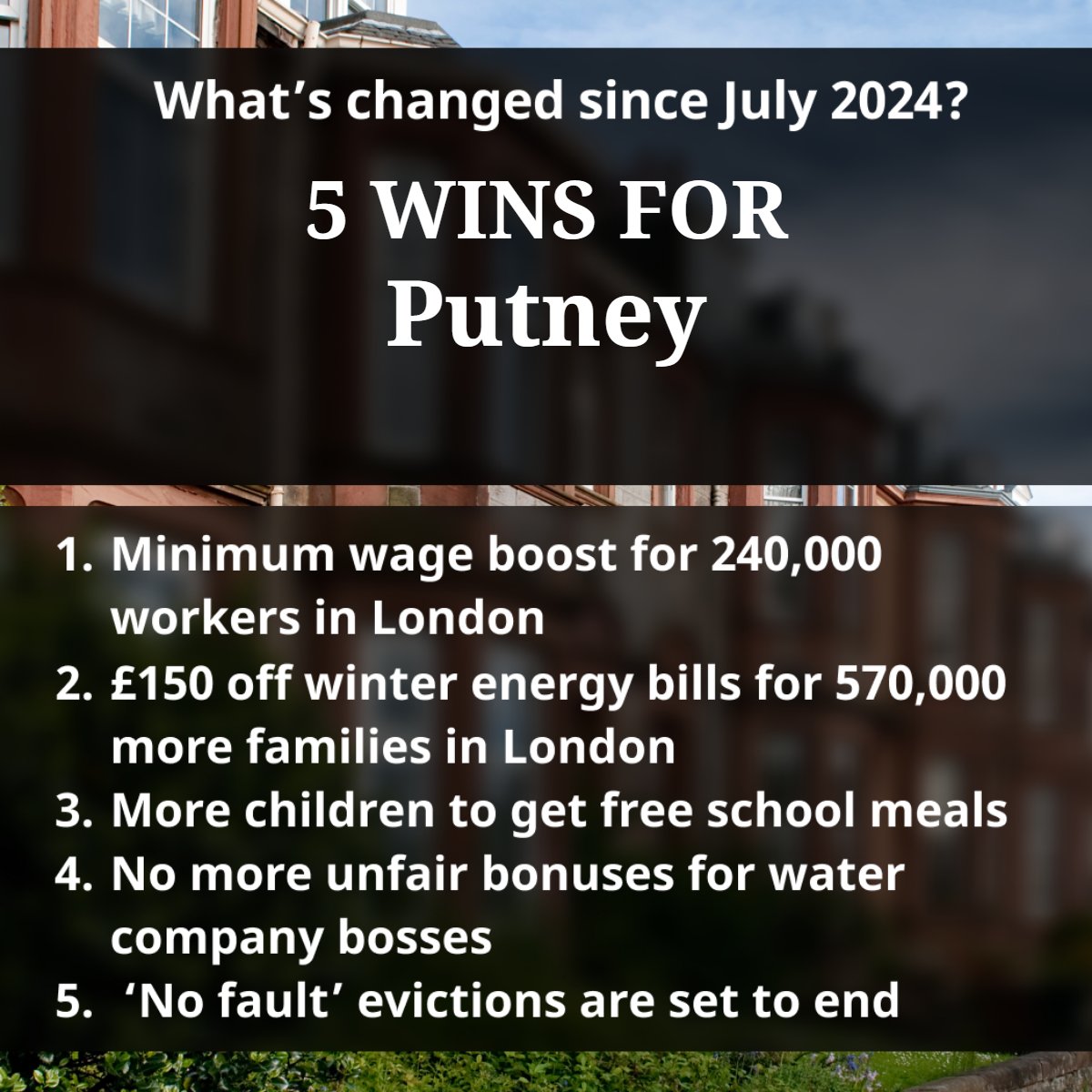 PutneyLabour's tweet image. Labour have been getting on with rebuilding Britain.
Here's 5 wins for Putney over the past year 👇