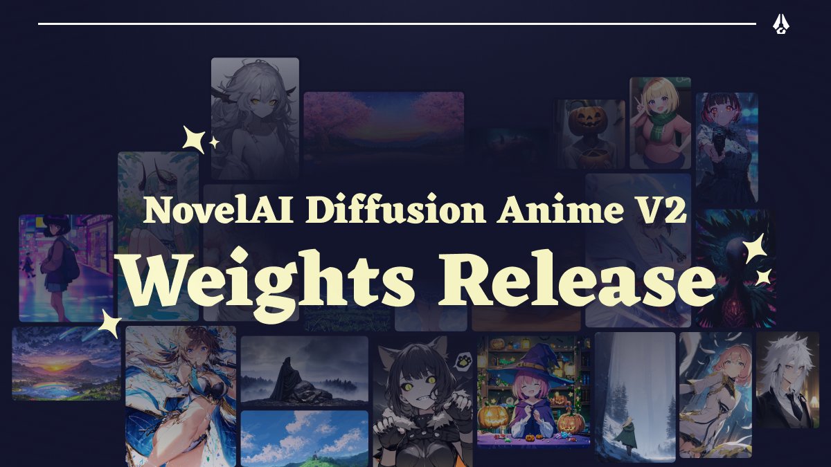We're releasing the weights for our older SD1.5-based NovelAI Diffusion V2 anime model! You can now access it for research and non-commercial use. Enjoy and explore what made this model shine!