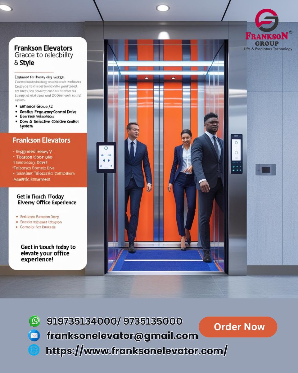 FranksonEl22317's tweet image. Redefining Office Commutes – One Floor at a Time.
#FranksonElevator #ElevatorSafety #ModernElevators #RideWithFrankson #LiftYourLife #FranksonInnovation #VerticalTransport #BuildingEfficiency #ElevatorDesign #FranksonExperience #SmartElevators #UrbanLiving #AccessibilityMatters