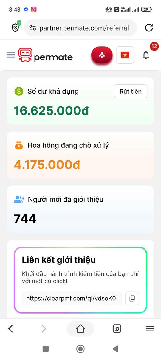 minhworks's tweet photo. Bạn có tin chỉ cần mời bạn bè đăng ký tài khoản, bạn sẽ nhận ngay 20.000 đồng – không cần họ mua gì, không cần thao tác phức tạp?
Chỉ cần bạn bè của bạn tạo tài khoản qua link giới thiệu bạn nhận hoa hồng ngay!
Đăng ký: https://t.co/EAAMgR5409
#permate https://t.co/lgAR5R5Qrb