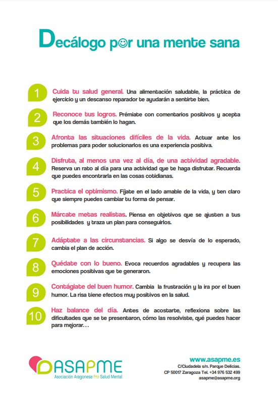 ASAPME Aragón (@asapme) on Twitter photo El verano puede ser un buen momento para reflexionar sobre nuestro estilo de vida y lo importante que es cuidar nuestra #saludmental. Desde <a href="/ASAPME/">ASAPME Aragón</a> Aragón os proponemos un decálogo que puede servir de guía para adoptar hábitos adecuados. El verano puede ser un buen momento para reflexionar sobre nuestro estilo de vida y lo importante que es cuidar nuestra #saludmental. Desde <a href="/ASAPME/">ASAPME Aragón</a> Aragón os proponemos un decálogo que puede servir de guía para adoptar hábitos adecuados.