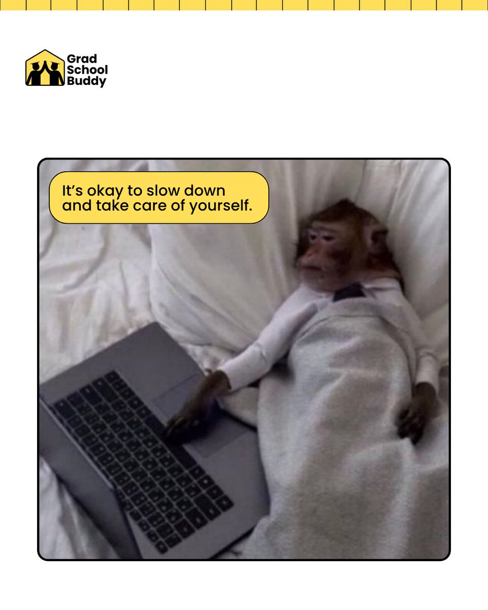 mygradschoolbud's tweet image. Pause. Breathe. Recharge. 💆♀️💛
Life can be overwhelming sometimes.
___
#gradschool #mygradschoolbuddy