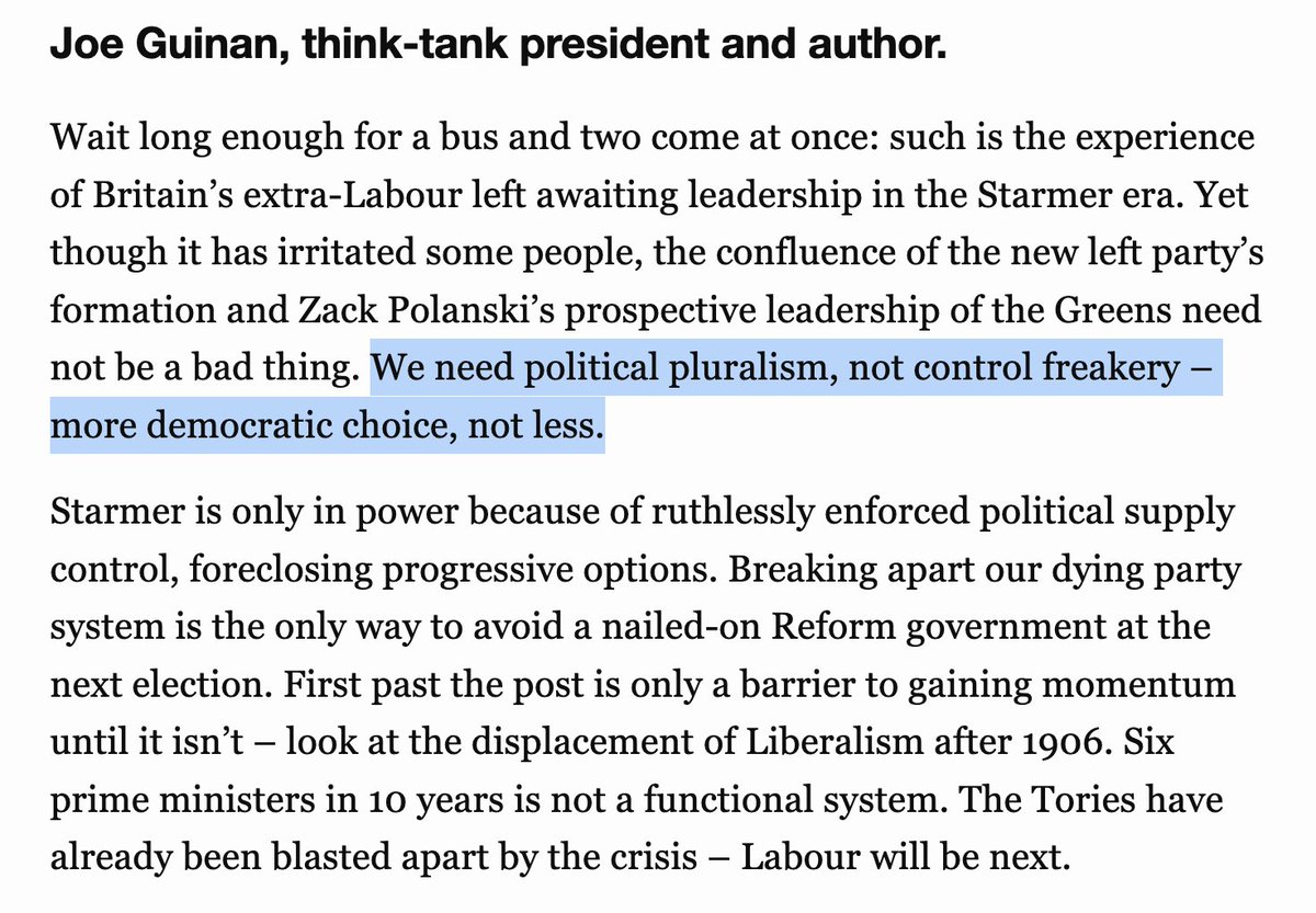 DemocracyCollab's tweet image. Our President @joecguinan* waded into the launch of a new left party in Britain for @novaramedia.
Read full piece 👉 novaramedia.com/2025/07/08/wha…
*in personal capacity