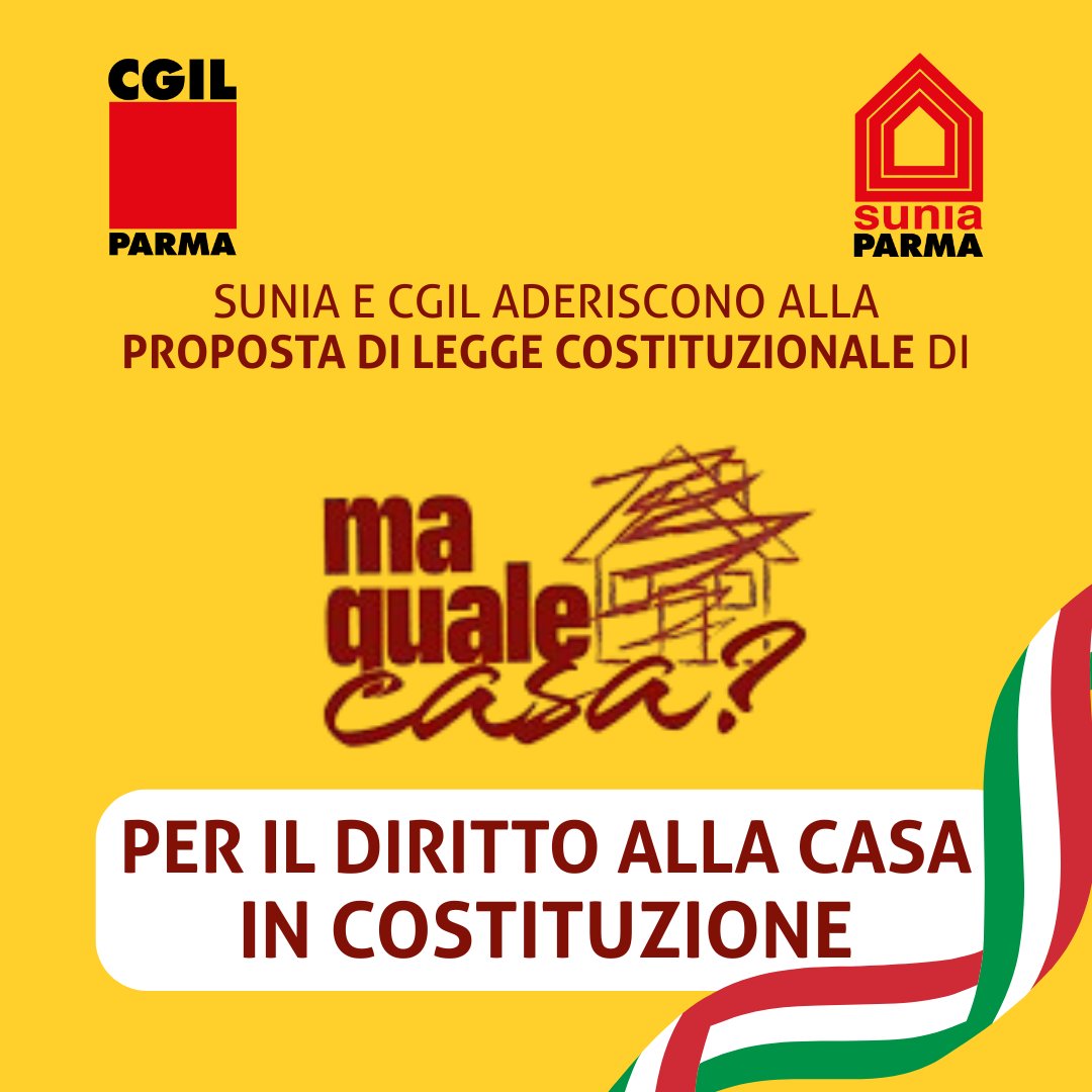 Sì alla proposta di "Ma quale casa" per inserire il diritto alla casa in Costituzione... cgilparma.it/c/4785