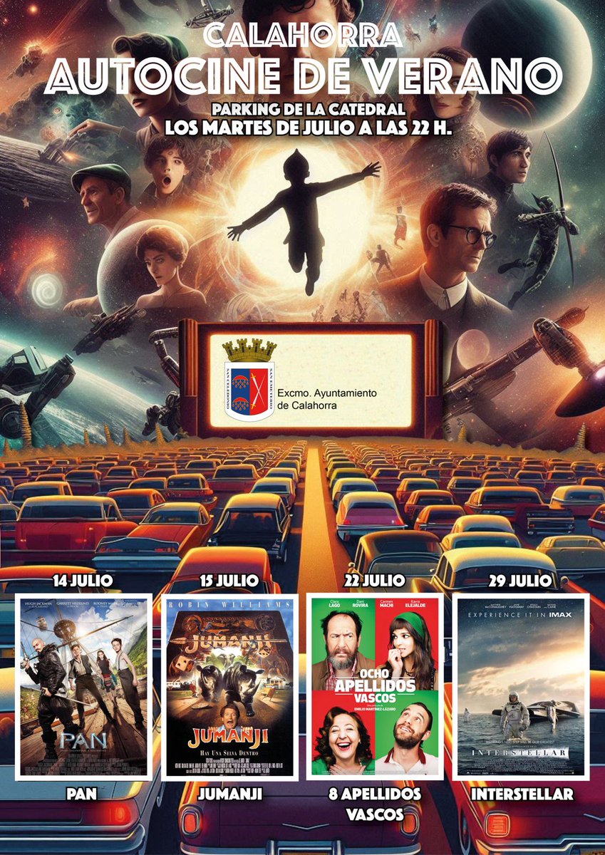 🎦🍿🚗  Debido a la suspensión por viento de la sesión de autocine prevista para hoy, el Ayuntamiento emite un nuevo cartel actualizado sobre el ciclo Autocine Verano Calahorra 2025

#autocine #Calahorra