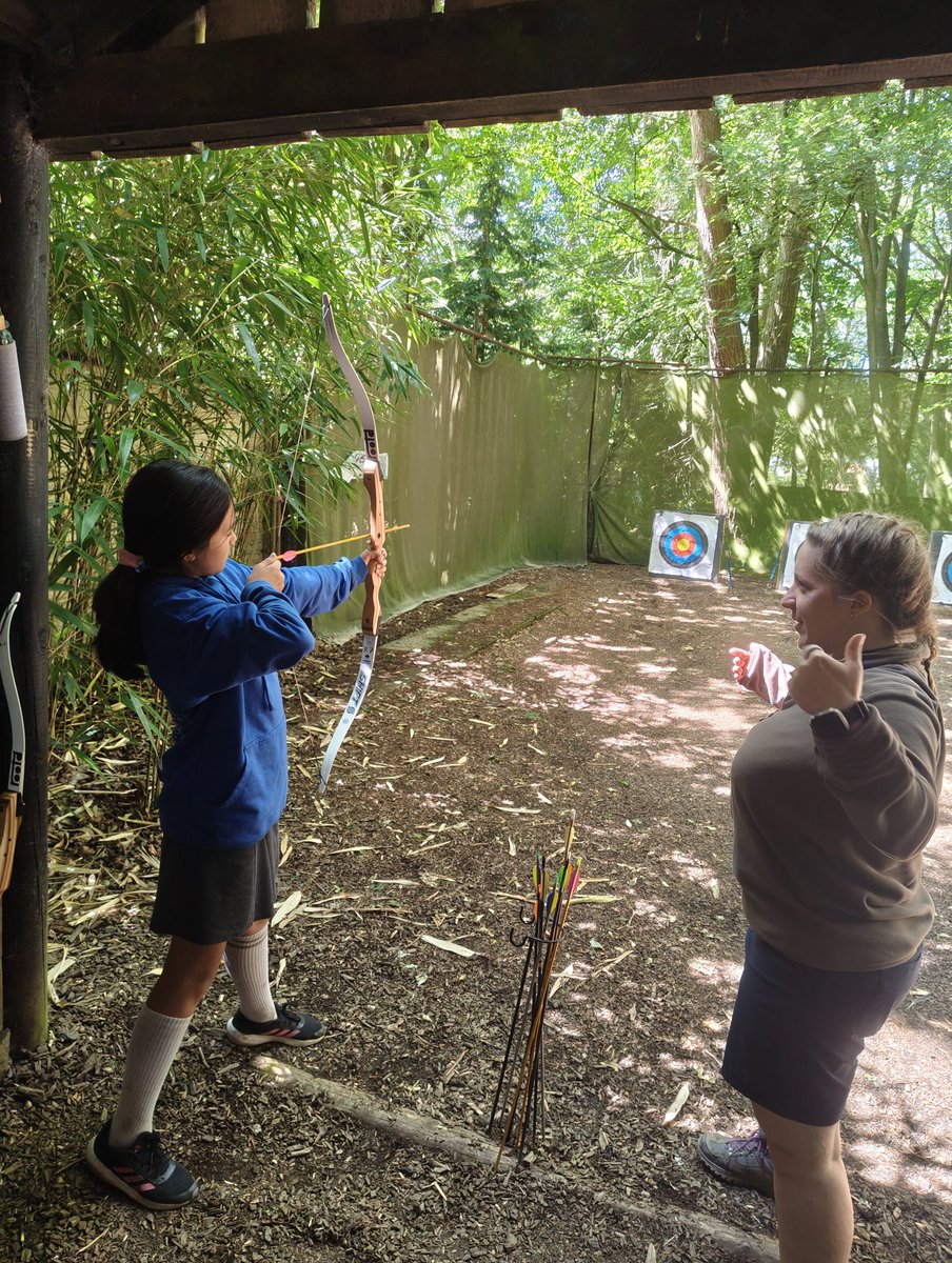 BeechesSchool's tweet photo. Taking aim at Rootd! 🎯🏹 Pupils showed great focus and determination on the archery range today—bullseyes, big cheers, and brilliant teamwork all round! #RootdResidential #SharpShooters https://t.co/tbjmeHdjNv