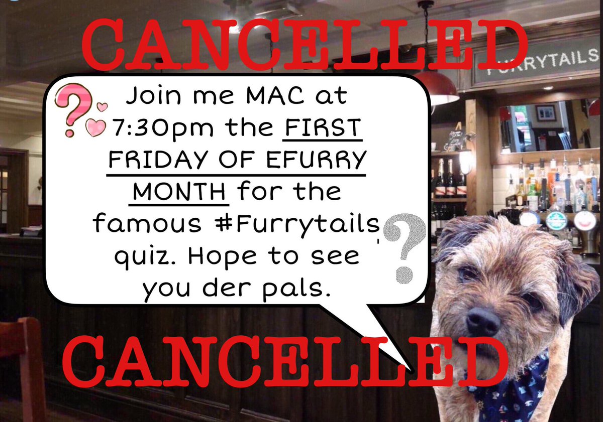 Can we please remind everyone, there is no quiz this month, it has been cancelled #FurryTails