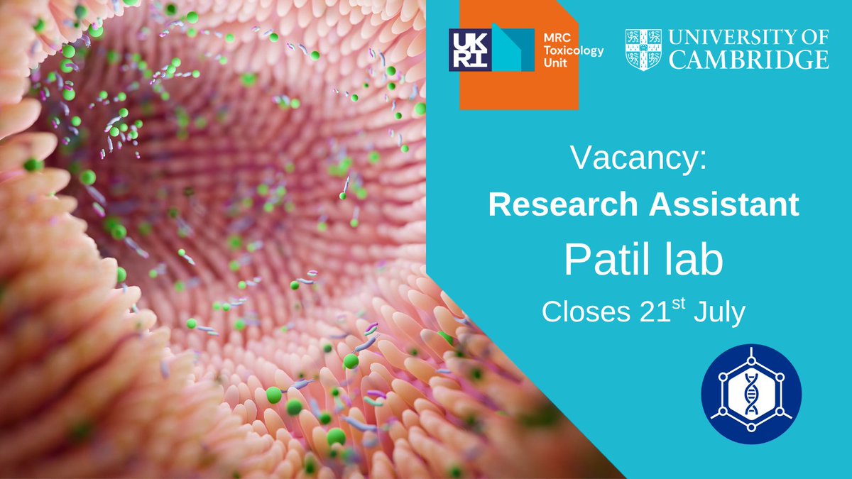 MRC_TU's tweet image. We are looking for a Research Assistant to join the Patil lab to use a combination of microbiological, genetic and analytical techniques to isolate and engineer bacteria for use as next-generation probiotics.
Apply here: buff.ly/tP0ZQxs
Closes 21st July 2025