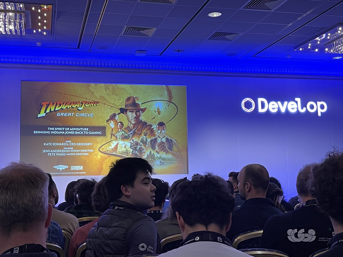Michael Howe (@miketorious) on Twitter photo Amazing talk by <a href="/machinegames/">machinegames</a> on the development of #IndianaJones! Very insightful and informative, couldn’t have chosen a better talk to kick off the day! 🤠 Amazing talk by <a href="/machinegames/">machinegames</a> on the development of #IndianaJones! Very insightful and informative, couldn’t have chosen a better talk to kick off the day! 🤠