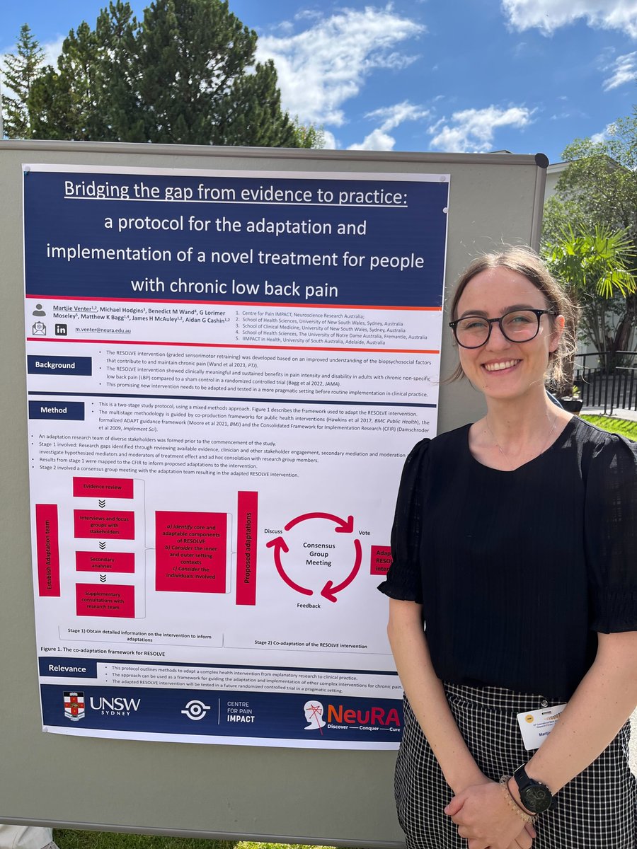 PainIMPACTNeuRA's tweet image. Mountains, minds, and meaningful work 🏔️🧠

A great day at the 2025 #LowBackPain Forum presenting our protocol to adapt &amp;amp; implement RESOLVE for chronic back pain. @m_venter_ @AidanCashin 

From evidence to practice—let’s move care forward.
@neuraustralia @UNSWMedicine