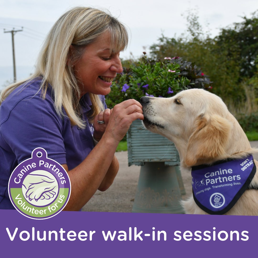 Join our volunteer walk-in session to learn more about volunteering for us! 

🗓️ When?
24 July 2025, 12pm - 2 pm

📍 Where?
Canine Partners National Training Centre

caninepartners.org.uk/event/voluntee…