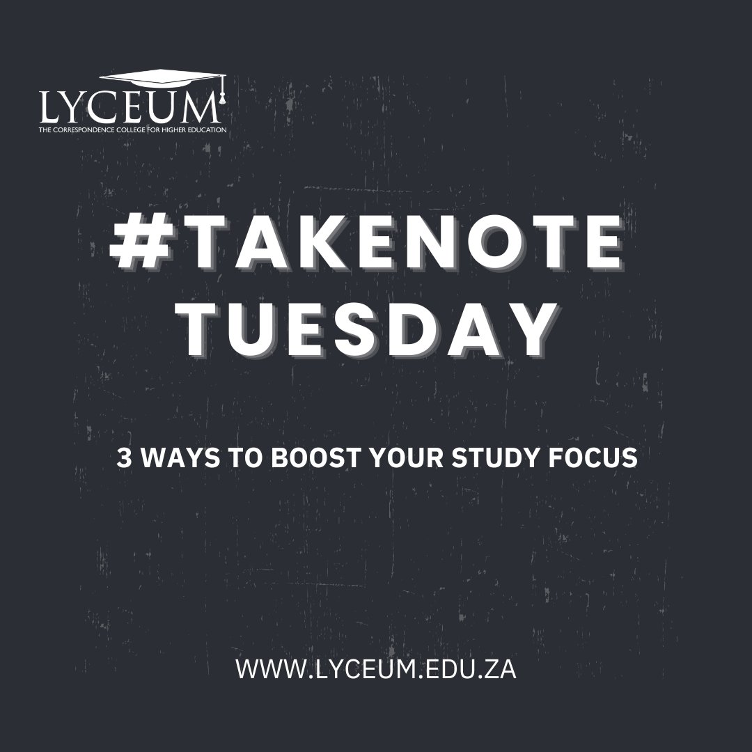 LyceumCollege's tweet image. #TakeNoteTuesday

🎯 3 Ways to Boost Focus:
✅ Study for 25 mins, then take a 5-min break
📴 Put your phone on airplane mode
📝 Write down your top 3 daily goals

Learning improves with intention. Try it today!
#LyceumCollege #StudySmart #LyceumTips