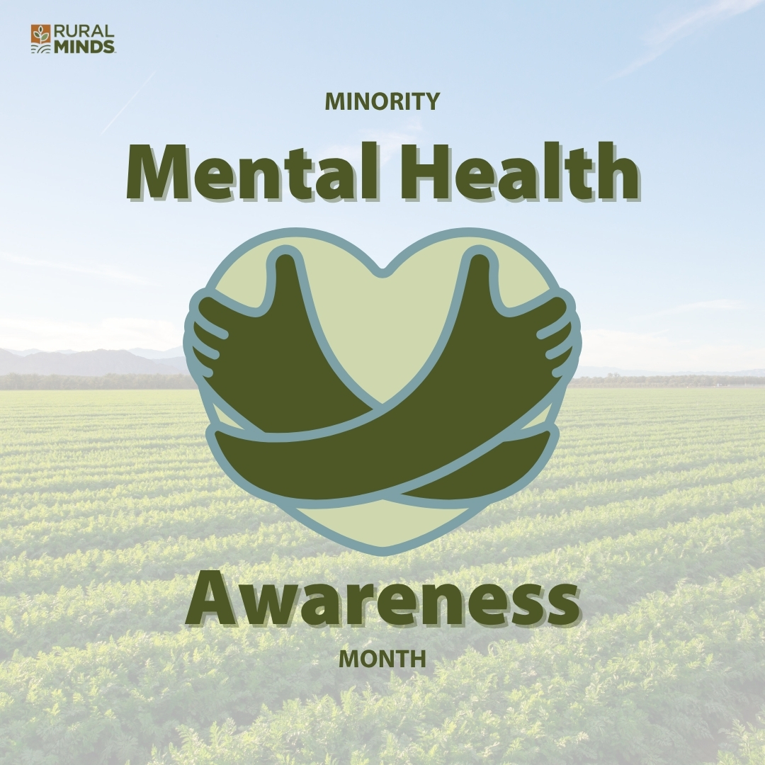 This #MinorityMentalHealthAwarenessMonth we raise awareness about the mental health challenges of people in rural America with diverse ethnicities, cultures, religions, sexual orientations, and gender identities. More info &amp; resources here: bit.ly/3Pxg1hb