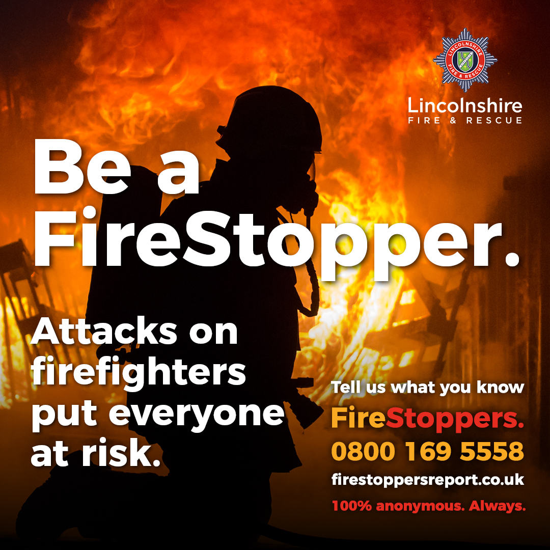 LincsFireRescue's tweet photo. Be a firestopper π₯
Attacks on firefighters put everyone at risk!
Tell us what you know. 100% anonymous. Always.
https://t.co/adNikuwWHk
#Firestoppers https://t.co/iPGQgG37dB