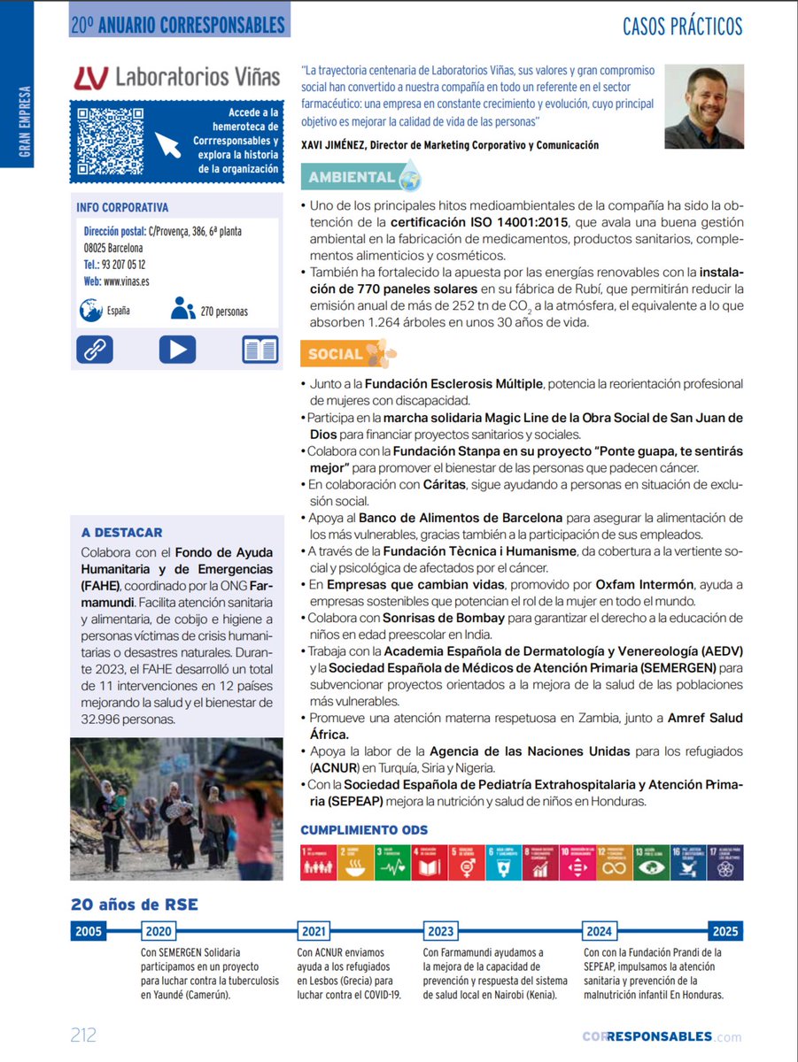 Corresponsables (@corresponsables) on Twitter photo 📖 Descubre el Caso Práctico de #ESG de <a href="/labvinas/">Laboratorios Viñas</a> en el #20AnuarioCorresponsables 👉 f.mtr.cool/ducewiajyf
🌍 “La trayectoria centenaria de Laboratorios Viñas, sus valores y gran compromiso social han convertido a nuestra compañía en todo un referente en el sector 📖 Descubre el Caso Práctico de #ESG de <a href="/labvinas/">Laboratorios Viñas</a> en el #20AnuarioCorresponsables 👉 f.mtr.cool/ducewiajyf
🌍 “La trayectoria centenaria de Laboratorios Viñas, sus valores y gran compromiso social han convertido a nuestra compañía en todo un referente en el sector