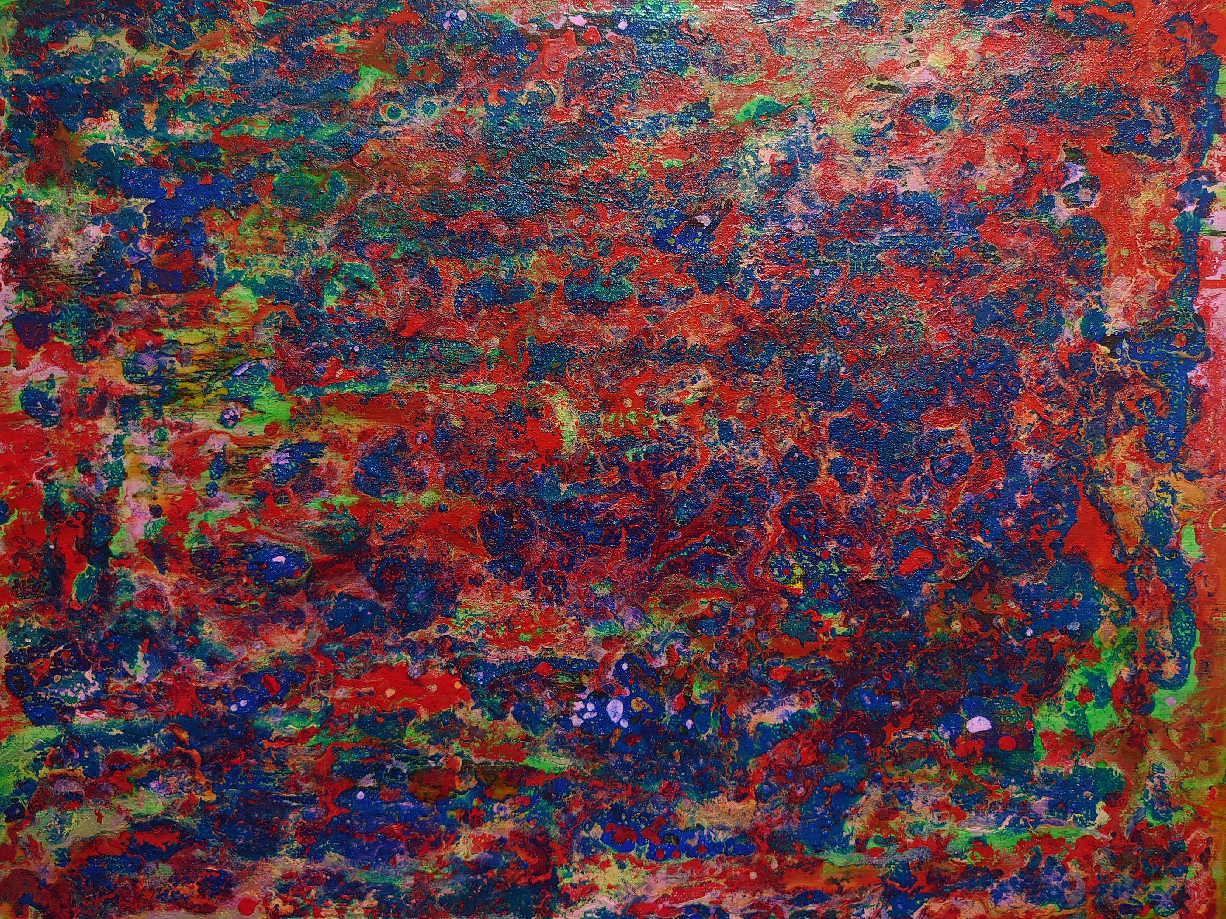 抽象画　現代アート　「彩-33」　色紙に油彩の抽象画、 抽象画 現代アート 「彩-30」 色紙に油彩の抽象画 その他