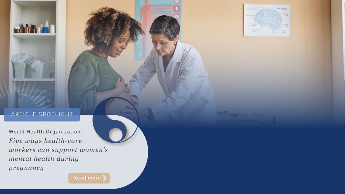 The Marcé Society (@themarcesociety) on Twitter photo The World Health Organization has identified 5 ways healthcare workers can support women's mental health during pregnancy.
Read more about it here: Article Spotlight: who.int/westernpacific… The World Health Organization has identified 5 ways healthcare workers can support women's mental health during pregnancy.
Read more about it here: Article Spotlight: who.int/westernpacific…