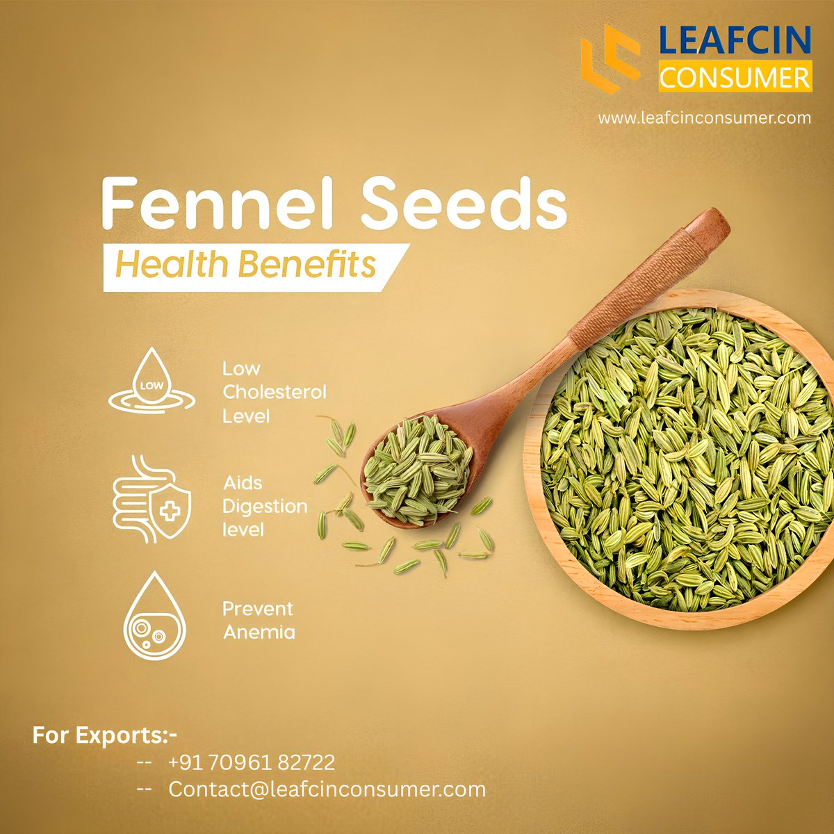 LeafcinConsumer's tweet photo. Fennel Seeds – Nature’s Tiny Powerhouse!

Premium quality, export-ready fennel seeds from Leafcin Consumer – trusted by global buyers for purity and freshness.
📦 For bulk exports, contact us today!
📩 contact@leafcinconsumer.com | 
📞 +91 70961 82722
🌍 https://t.co/XaMqeFlCi7 https://t.co/i3t841r4gy