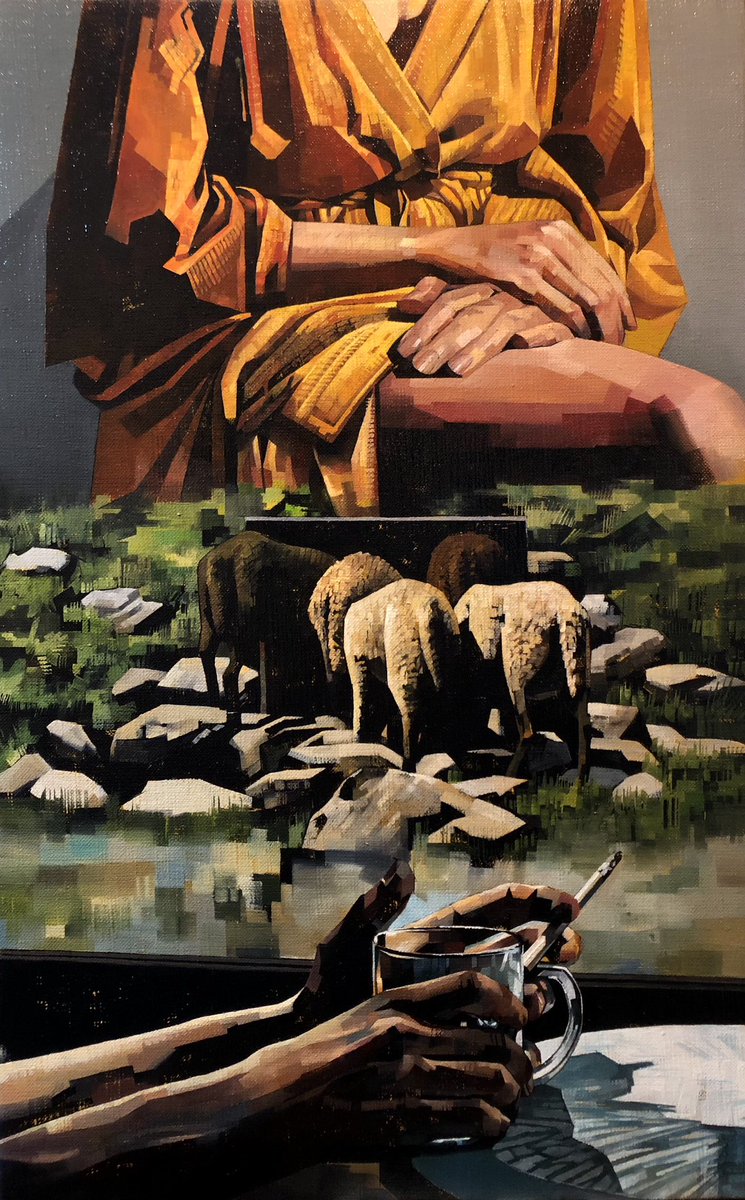 “Temperature of the Borderline”
oil on canvas