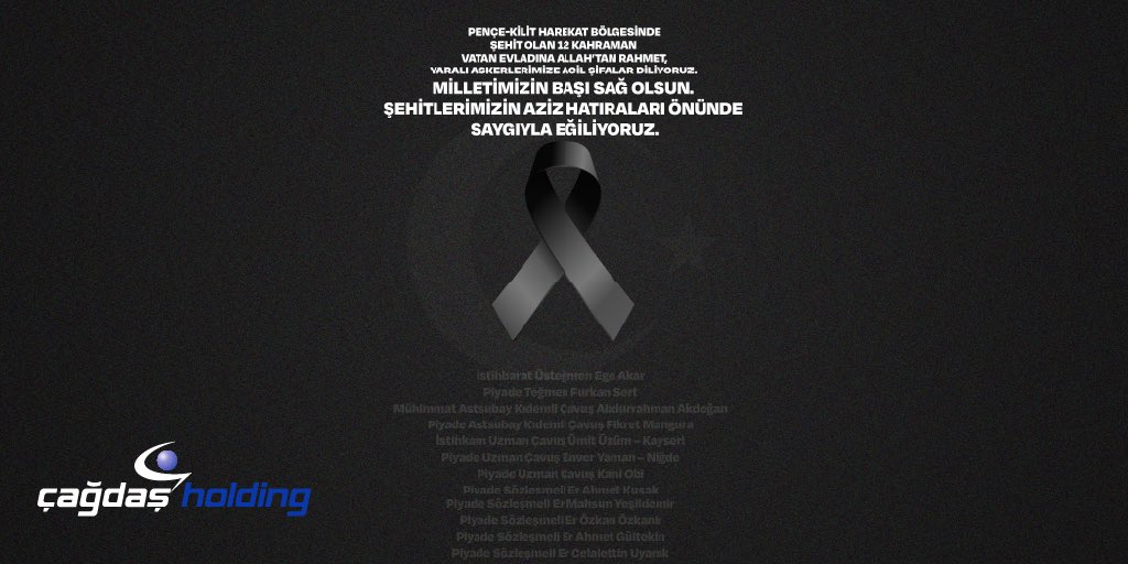 cagdasholding's tweet photo. Pençe-Kilit Harekat Bölgesinde şehit olan 12 Kahraman vatan evladımız bugün memleketlerinde son yolculuklarına uğurlanıyor. Milletimizin başı sağ olsun. https://t.co/0wcvsh448c
