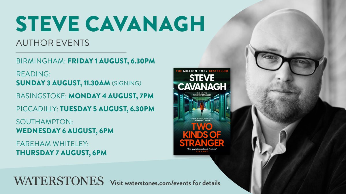 Join us for a thrilling evening with the king of the killer concept, <a href="/SteveCavanagh_/">Steve Cavanagh</a>  returning with a new Eddie Flynn novel Two Kinds of Stranger. She helped a perfect stranger. She didn’t know he was the perfect killer… 

Details and tickets available from the link in our bio!