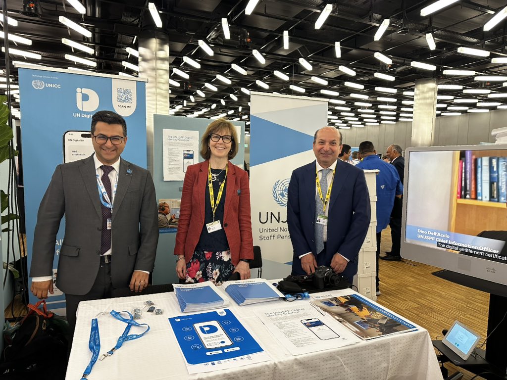 diplomirko's tweet image. Accompanying #UNJSPF leadership at #AIforGood Forum to showcase the Fund’s digital identity solution and #UNDigitalID.